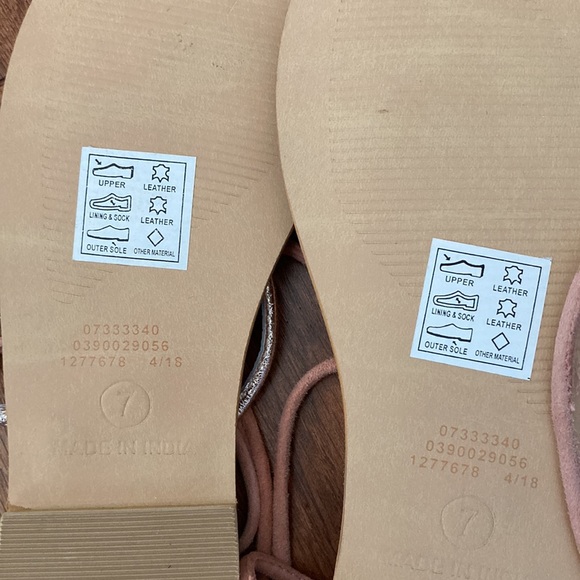 ASOS leather gladiator sandals pink and metallic gold woven size 7 EUC - Picture 7 of 8